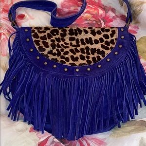 Suede Blue Cross body purse.